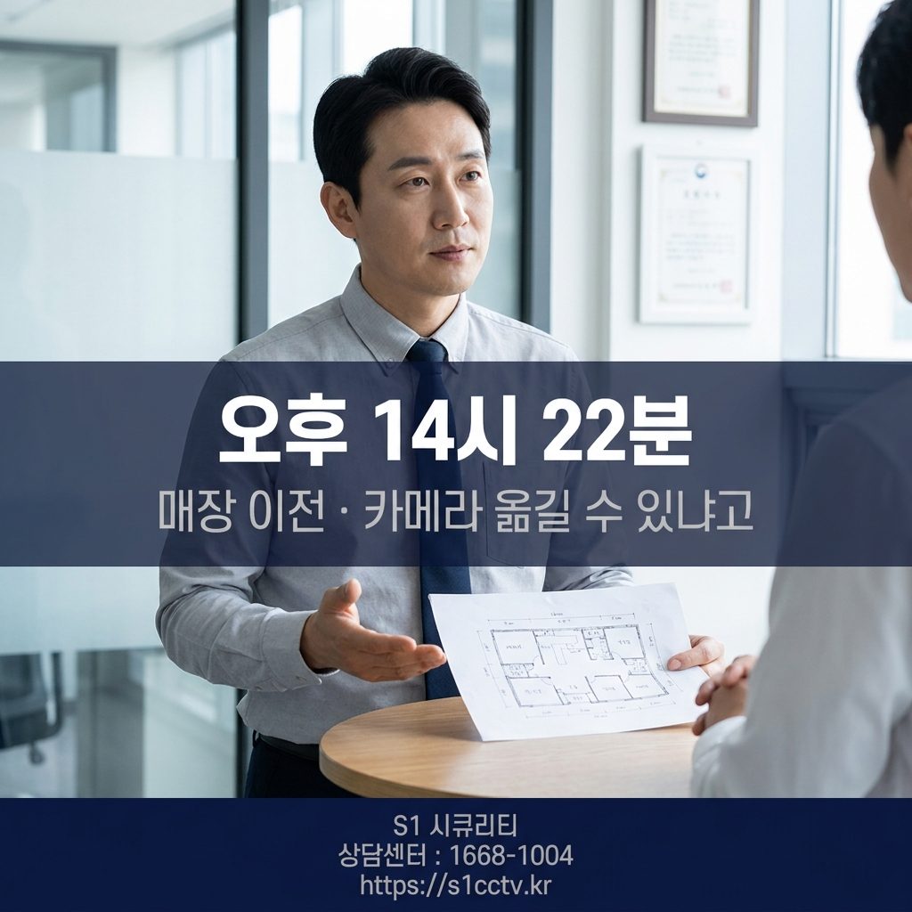오후 14시 22분 매장 이전 상담 장면