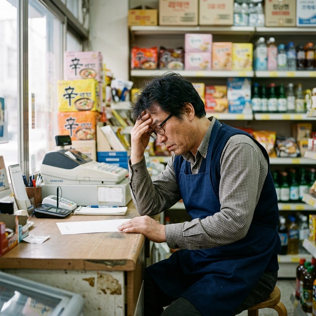 매장 사장님 견적서 걱정하는 장면