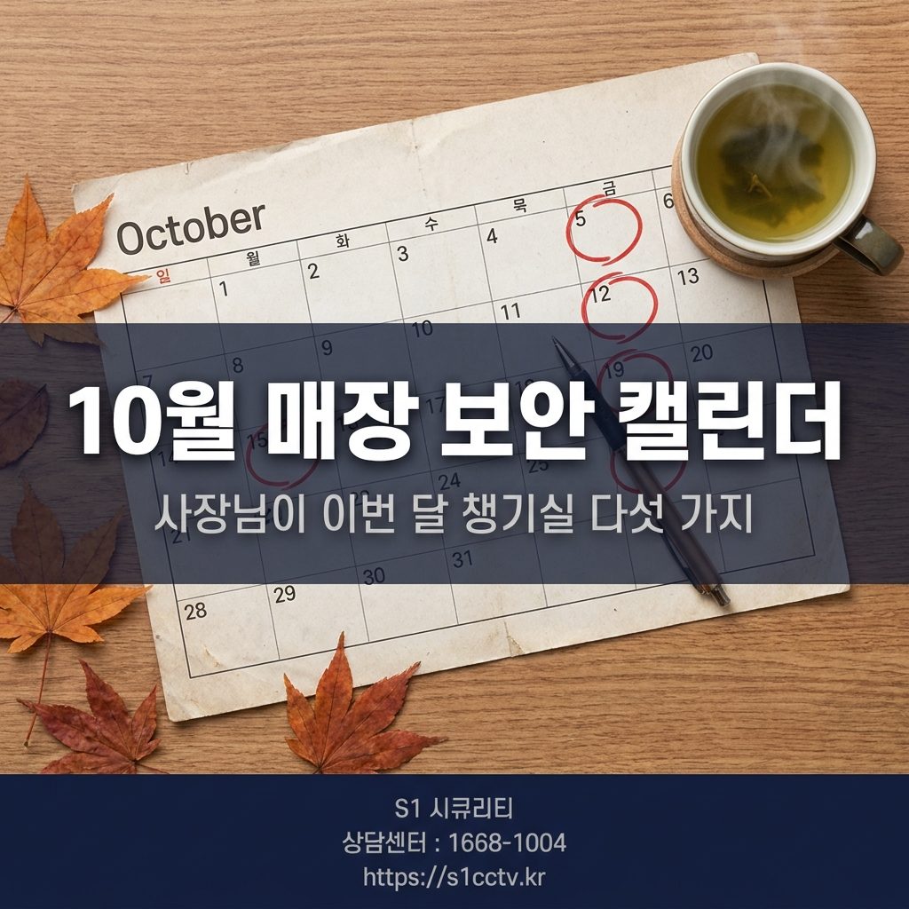 10월 매장 보안 캘린더 안내 이미지