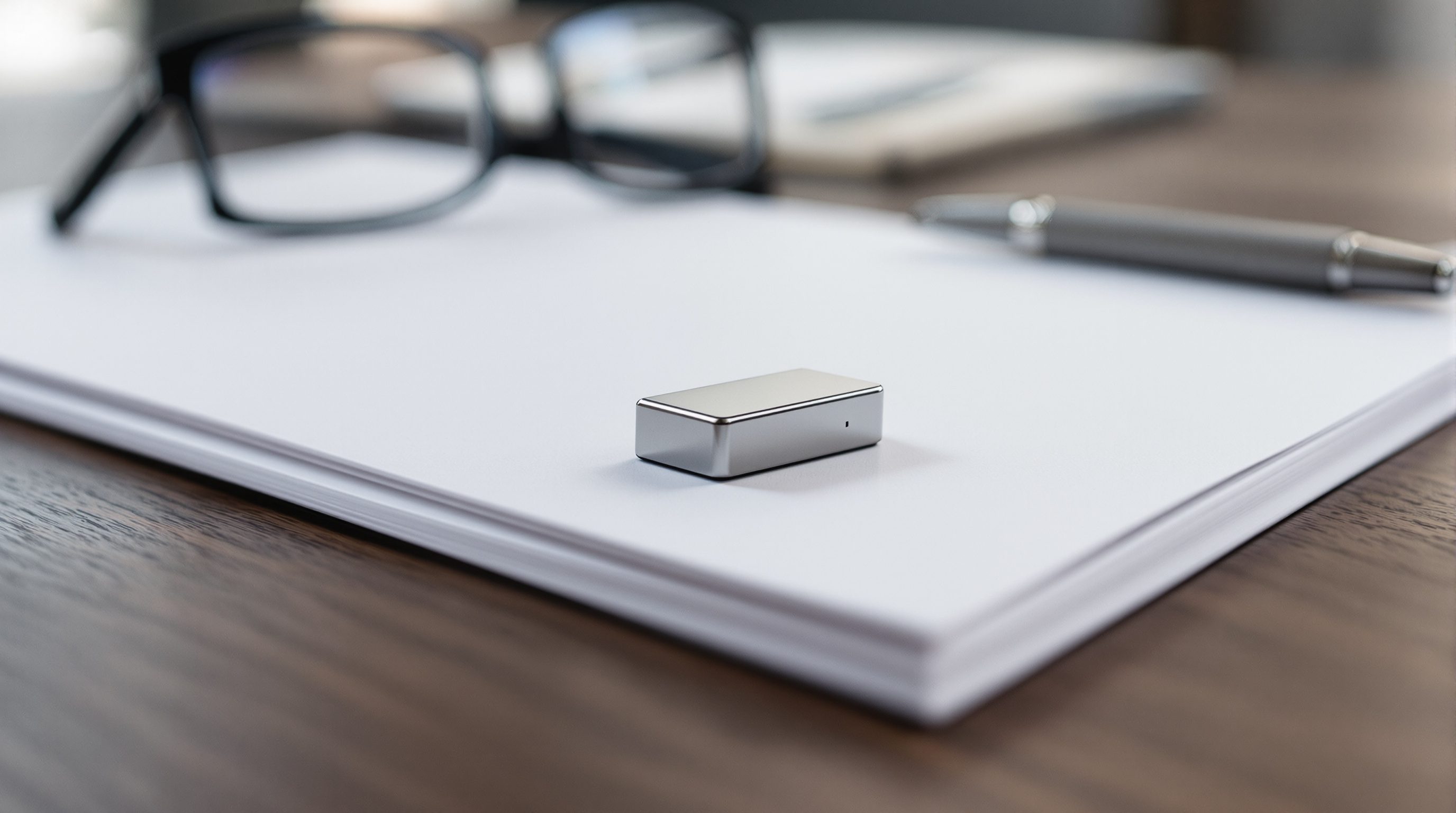 USB 드라이브와 서류 클로즈업