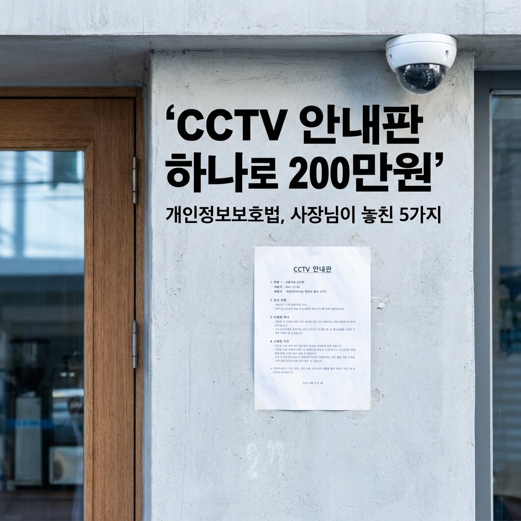 CCTV 개인정보보호법 안내판 200만원 안내 이미지