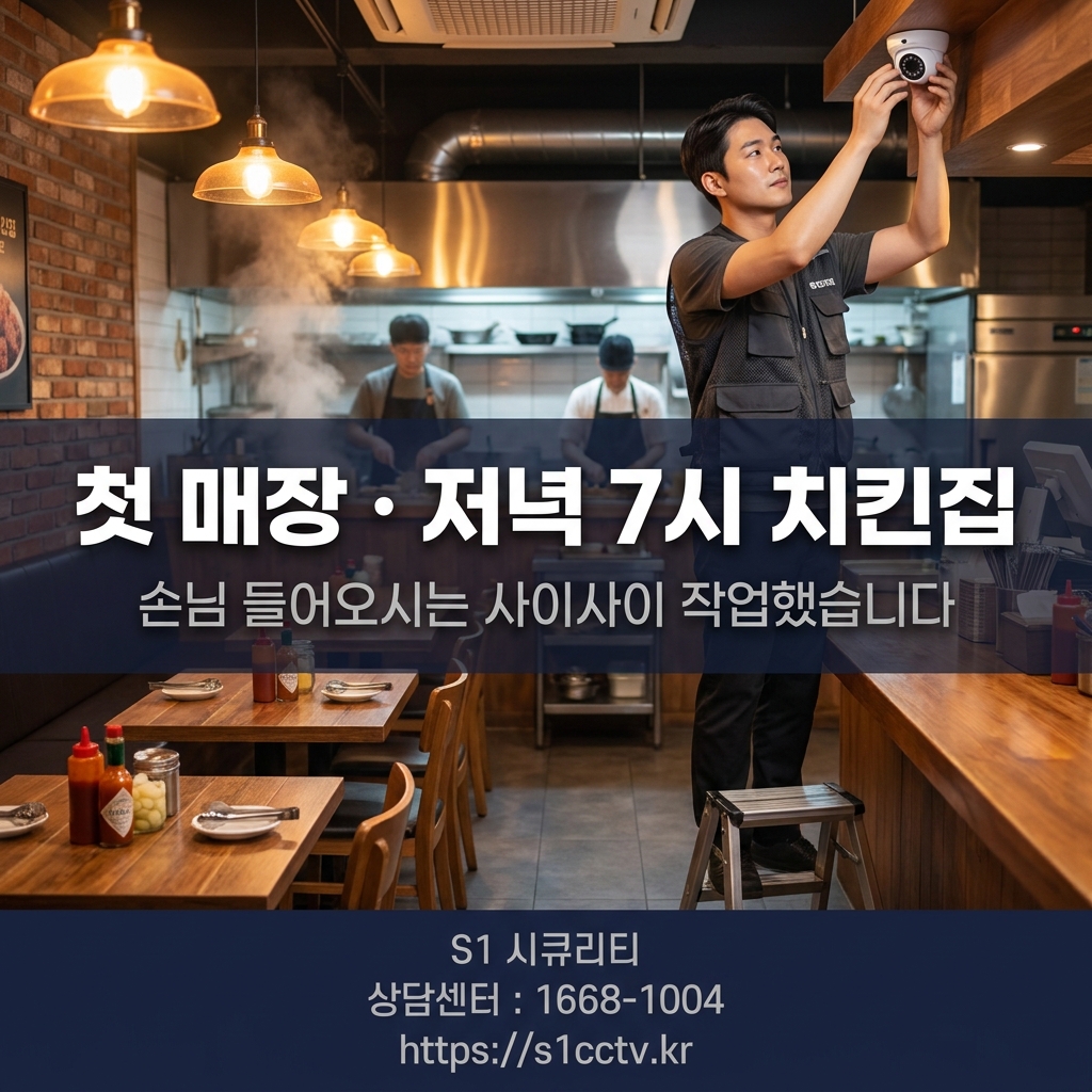 첫 번째 매장 치킨집 설치 장면